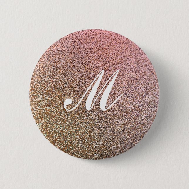 Imitate Glitzer Funkelnd Rose-Gold-Taste Button (Vorderseite)