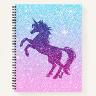 Imitate Glitzer Galaxy Unicorn Kunst Sketchbuch Notizbuch