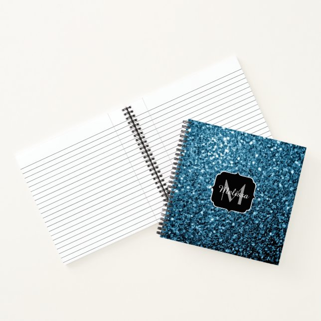 Imitate Glitzer Glitzern Monogram Notizbuch (Innenseite)