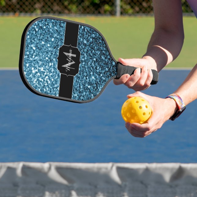 Imitate Glitzer Glitzern Monogram Pickleball Schläger (InSitu)