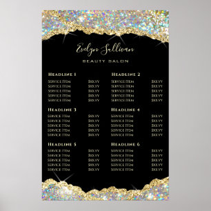 Imitate Glitzer Goldsequenzpreisliste Poster