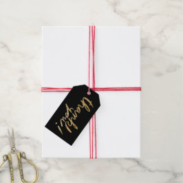 Imitate Glitzer Handwrite Vielen Dank Black Gift T Geschenkanhänger