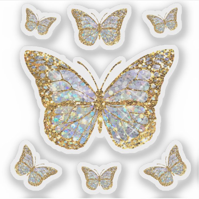 Imitate Glitzer kleine Schmetterlinge Aufkleber (Vorderseite)