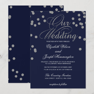 IMITATE Glitzer Konfetti Marine und Silberhochzeit Einladung