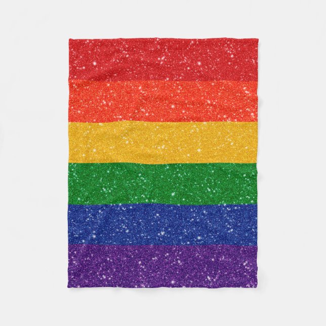 Imitate Glitzer LGBTQ-Flag Fleecedecke (Vorderseite)