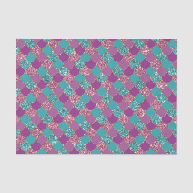 Imitate Glitzer Mermaid Muster Skala Seidenpapier (Vorderseite)