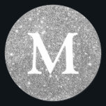 Imitate Glitzer Monogramm Aufkleber<br><div class="desc">Imitate Glitzer Silver Monogram Aufkleber. Wenn Sie Fragen oder Wünsche haben,  kontaktieren Sie mich bitte.</div>
