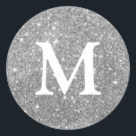 Imitate Glitzer Monogramm Aufkleber<br><div class="desc">Imitate Glitzer Silver Monogram Aufkleber. Wenn Sie Fragen oder Wünsche haben,  kontaktieren Sie mich bitte.</div>
