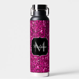 Imitate Glitzer Monogramm, Hot-pink-Glitzern Trinkflasche