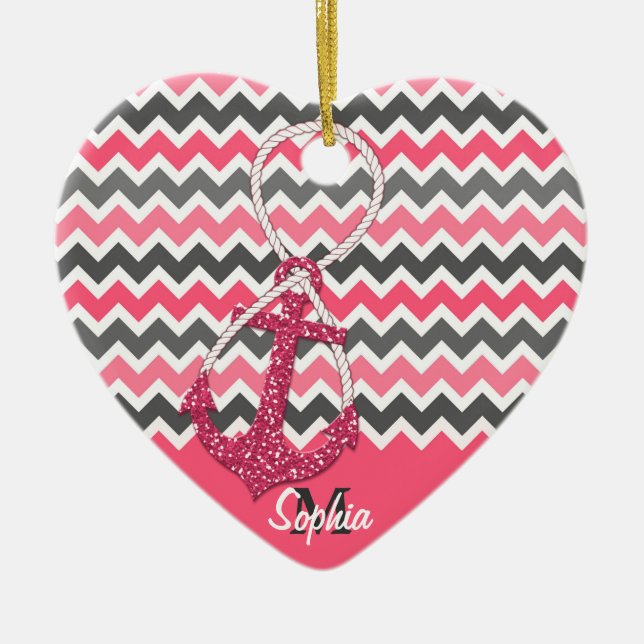 Imitate Glitzer nautischer Anker Unendlichkeitssym Keramik Ornament (Vorne)