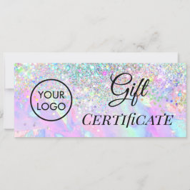 Imitate Glitzer Opal Logo Geschenkgutschein