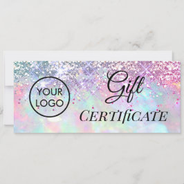 Imitate Glitzer Opal Logo Geschenkgutschein