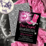 Imitate Glitzer Pink Disco Cowgirl 40 Geburtstagsp Einladung<br><div class="desc">Mit diesem Imitat in Rosa und Silber-Glitzer und dem rosa Disco-Spiegelball "Disco Cowgirl 40. Geburtstag Party" im Retro-Stil der 70er Jahre können Sie Ihr Party genießen. Composite Design von Holiday Hearts Designs (Rechte vorbehalten).</div>