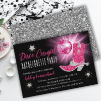 Imitate Glitzer Pink Disco Cowgirl Junggeselinnen-