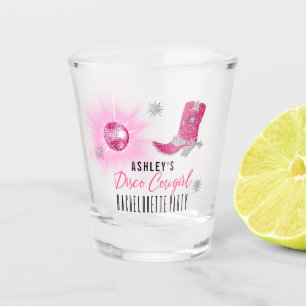 Imitate Glitzer Pink Disco Cowgirl Junggeselinnen- Schnapsglas