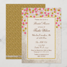 IMITATE Glitzer Pink Gold Konfetti Brautparty Einladung