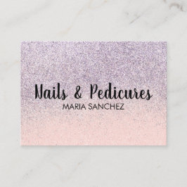 Imitate Glitzer Pink Ombre Nail Haarfair Business  Visitenkarte