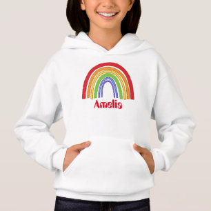 Imitate Glitzer Rainbow Name hinzufügen Hoodie