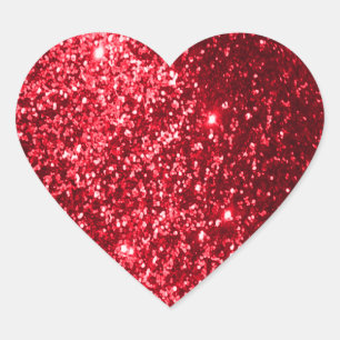 Imitate Glitzer Red Herz-Aufkleber