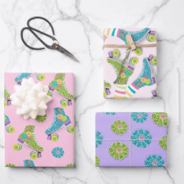 Imitate Glitzer Roller Staking Blume Party Geschenkpapier Set