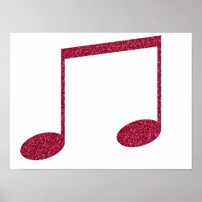 Imitate Glitzer Rosa Musiknote Symbole Poster (Vorne)