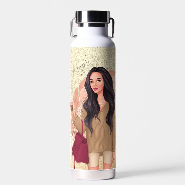 Imitate Glitzer Salon Woman Haare Gold Flasche Was (Vorne)