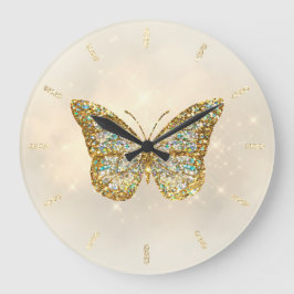 Imitate Glitzer Schmetterling Design große Uhr