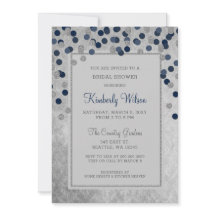 IMITATE Glitzer Silver Navy Konfetti Brautparty