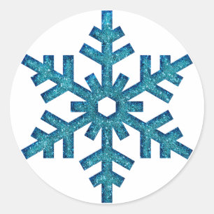 Imitate Glitzer Snowflake Weihnachten SticG Runder Aufkleber