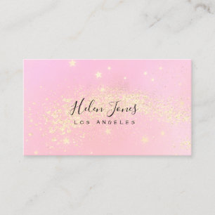 Imitate Glitzer Stars Rosa Aquarell Visitenkarte