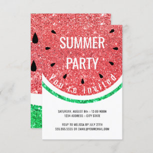 Imitate Glitzer Wassermelone Party Einladung
