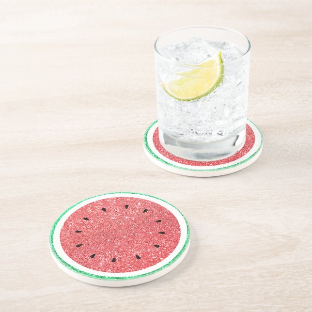 Imitate Glitzer Wassermelone Untersetzer (Seite)