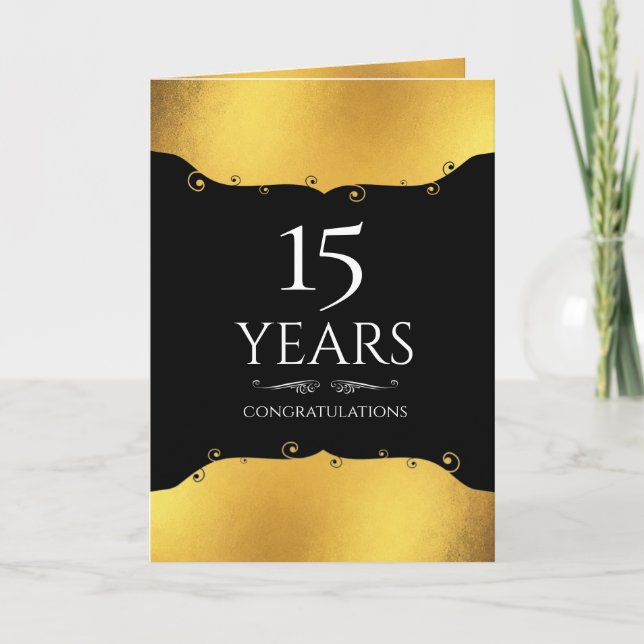 Imitate Gold 15 Jahre Mitarbeiterzeitanfang Karte (Vorderseite)
