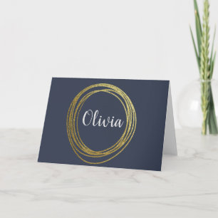 Imitate Gold Abstrakt Circle Design mit Namen