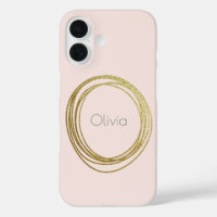 Imitate Gold Abstrakt Circle Design mit Namen