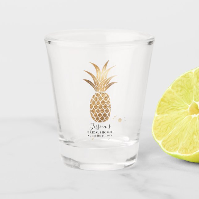 Imitate Gold Ananas Hochzeitsgeschenk Schnapsglas (Vorderseite)