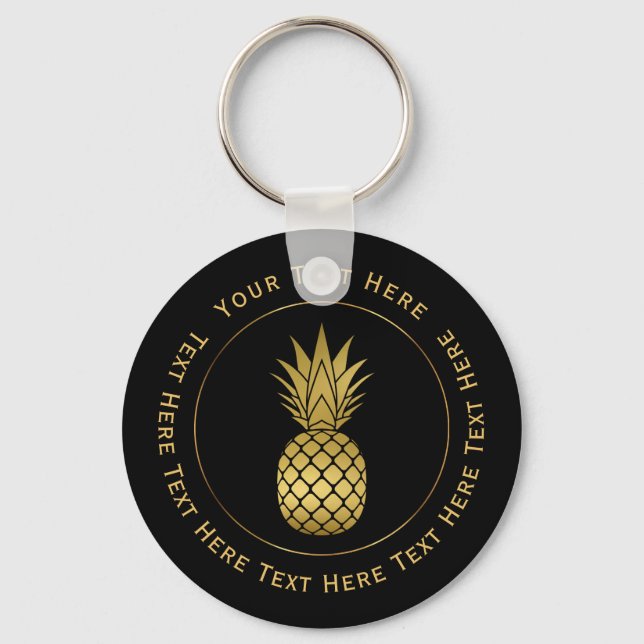 Imitate Gold Ananas Schlüsselanhänger (Vorderseite)
