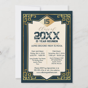 Imitate Gold Art Deco 15 Jahre High School Wieders Einladung