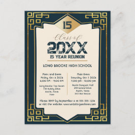 Imitate Gold Art Deco 15 Jahre High School Wieders Postkarte