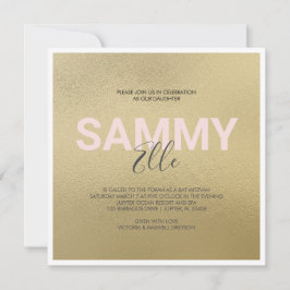 Imitate Gold Bat Mitzvah xoxo Einladung