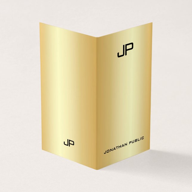 Imitate Gold Beruflich Elegante Moderne Monogram Visitenkarten (Vorderseite)