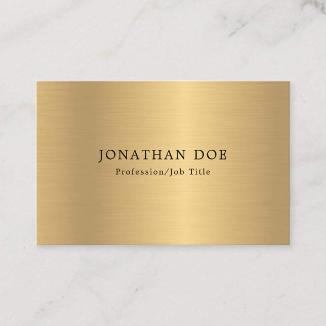Imitate Gold Berufliche Minimalistische Elegant-Vo Visitenkarte (Vorderseite)