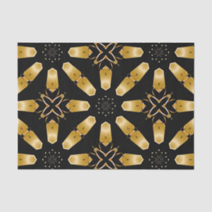 Imitate Gold & Black Luxury Mosaic Geometric Muste Seidenpapier