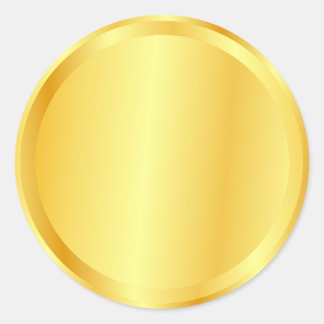 Imitate Gold Blank Template hinzufügen Text Elegan Runder Aufkleber (Vorderseite)