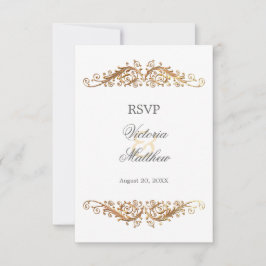 Imitate Gold Blüh Damask UAWG Einladung