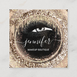 Imitate Gold Boutique Makeup Lashes QRCode Lash Bl Quadratische Visitenkarte