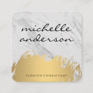 Imitate Gold Brushed Lux Marmor Quadratische Visitenkarte