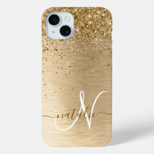 Imitate Gold Brushmetall Glitzer Print Monogram Na Case-Mate iPhone Hülle