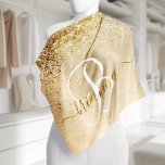 Imitate Gold Brushmetall Glitzer Print Monogram Na Halstuch<br><div class="desc">Dieses schicke Bandana-Design mit hübschem goldglänzenden Glitzer auf goldgebürstetem metallischem Hintergrund ist einfach zu personalisieren.</div>