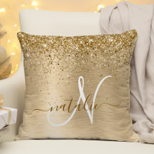 Imitate Gold Brushmetall Glitzer Print Monogram Na